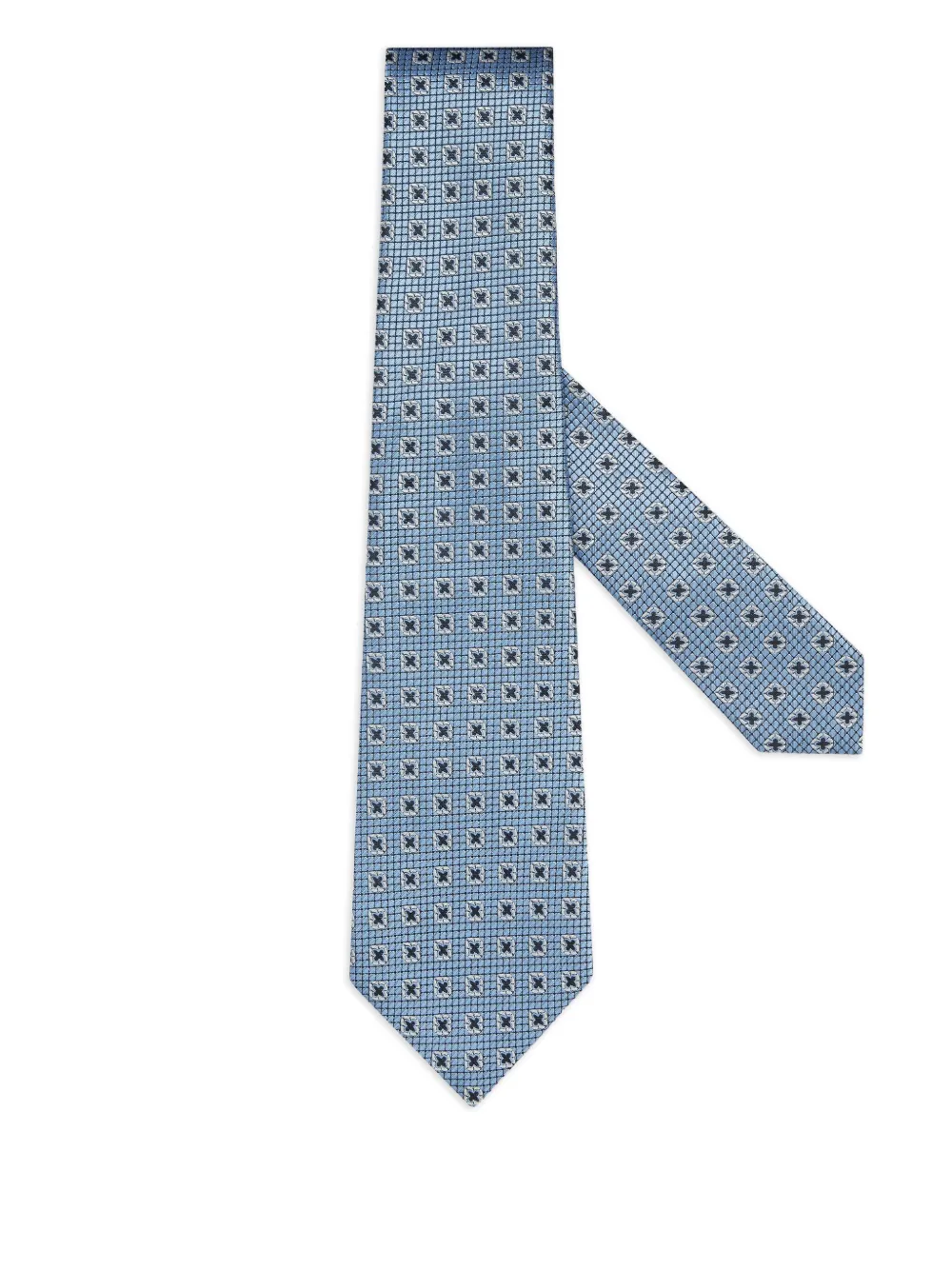 

Шелковый галстук с геометричным узором Zegna, синий