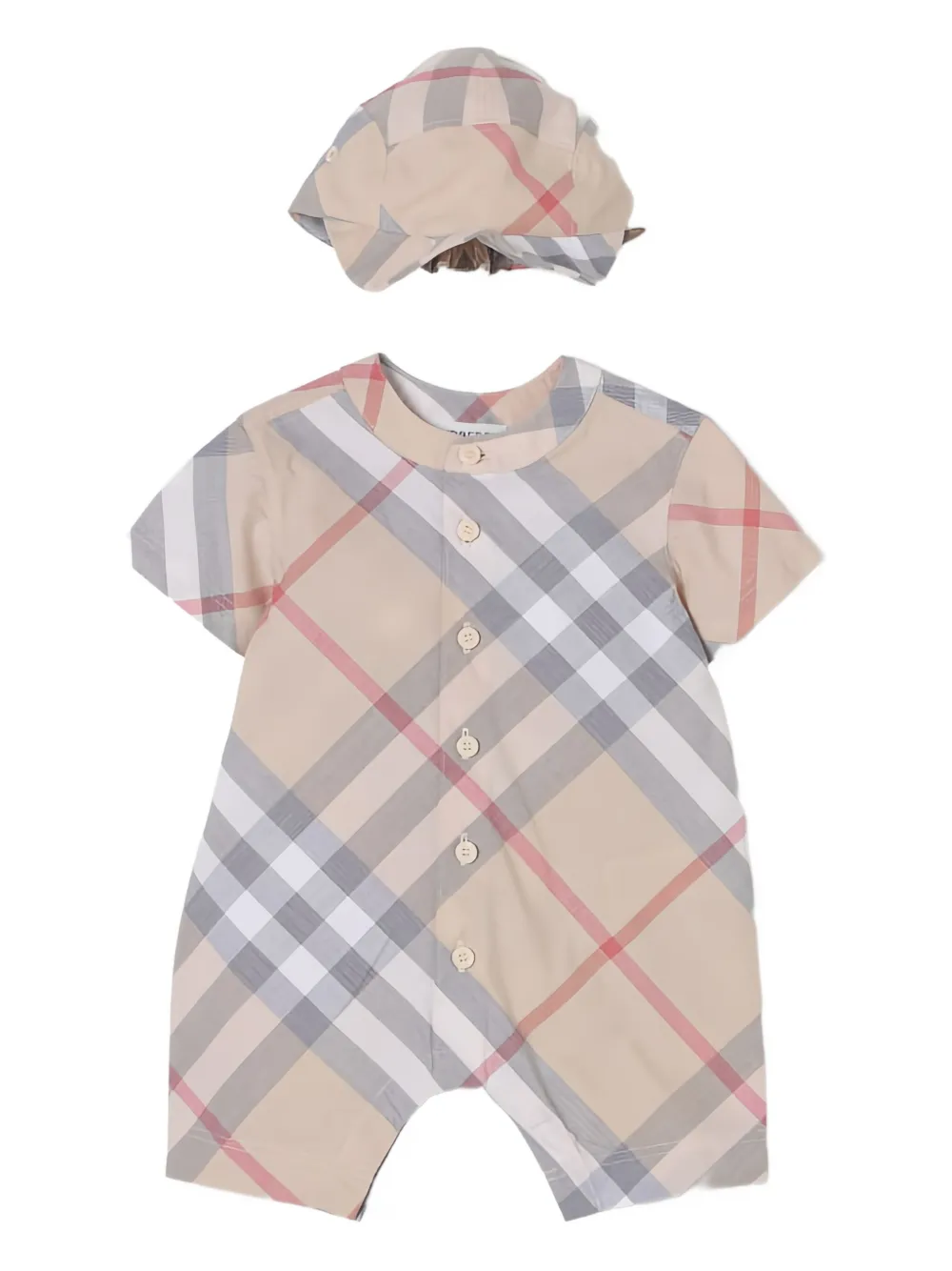 

Комбинезон в клетку BURBERRY KIDS, нейтральный