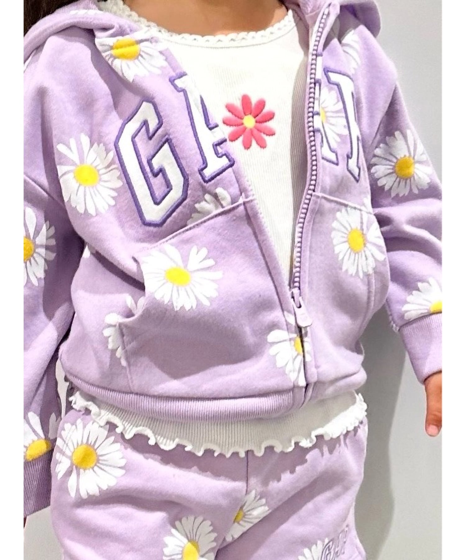 (K)babyGap Свободный крой, логотип GAP, махровая ткань, толстовка на молнии, NOSTALGIC LAVENDER — фото 4