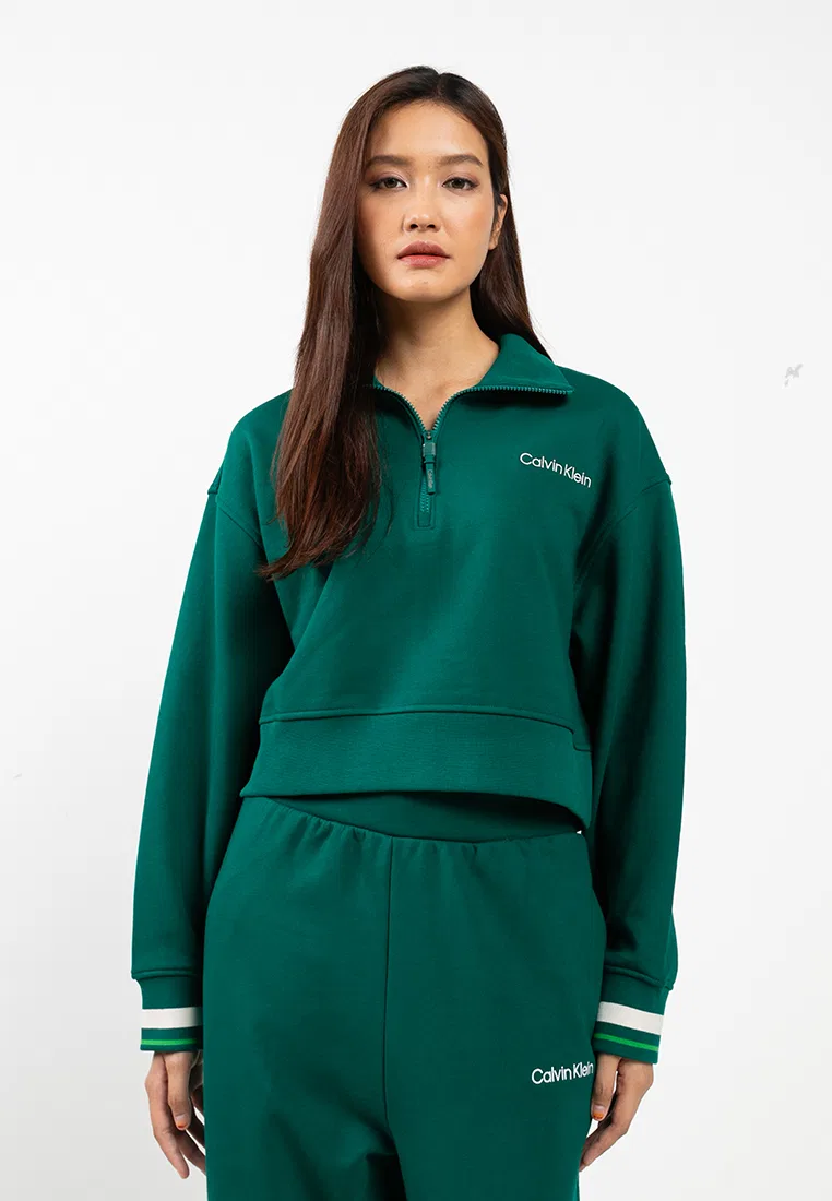 Свитер с графикой, 1/4 молния, Calvin Klein Sport