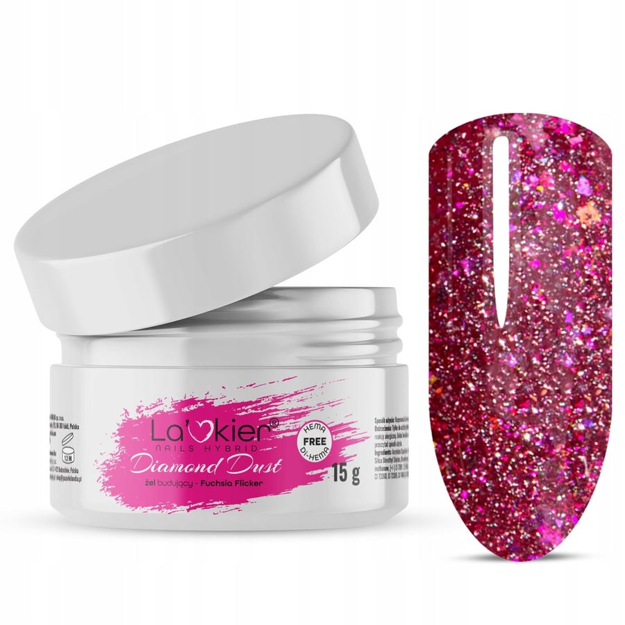 

La'kier Nail Builder Gel UV LED 15 г Tixotropia DIAMOND DUST FUCHSIA