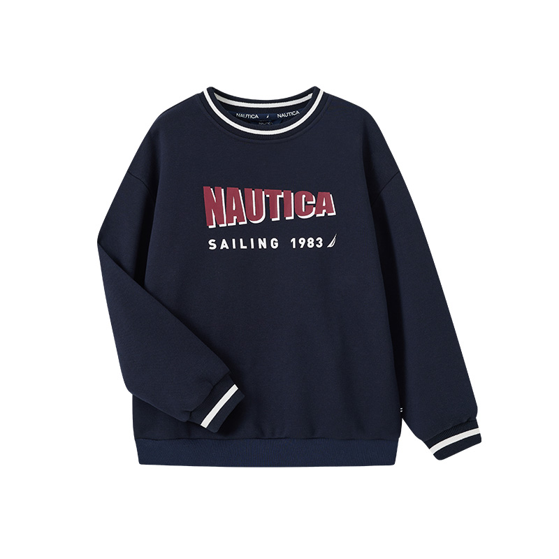 

Детская толстовка с круглым вырезом Nautica, темно-синий