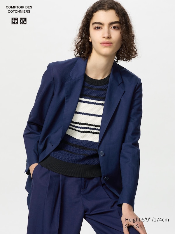 

Пиджак из льняной смеси Uniqlo, синий