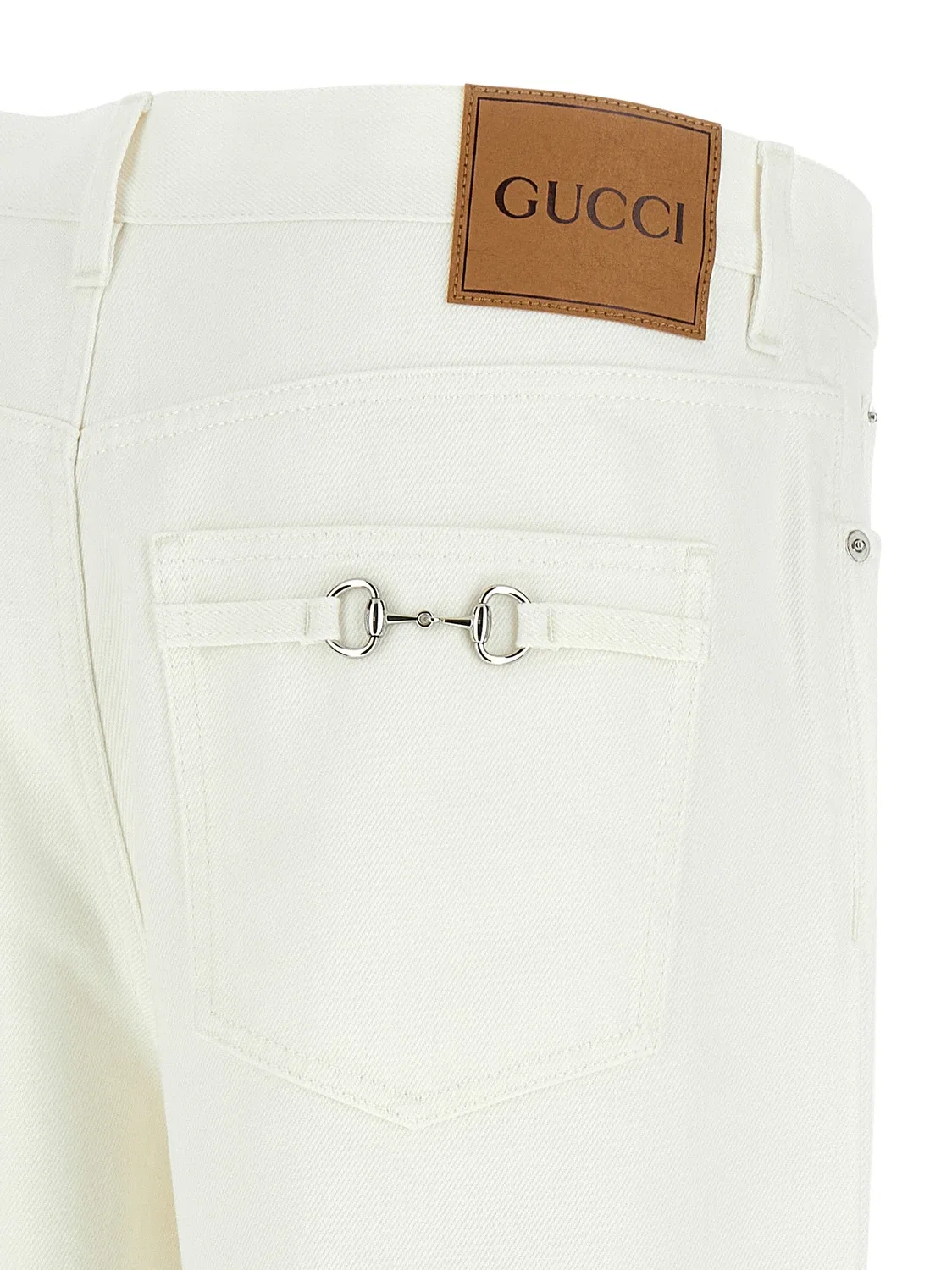 Джинсы GUCCI 'Morsetto', белый — фото 4