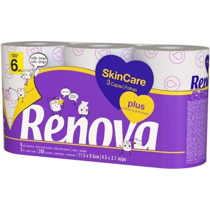 

Туалетная бумага с ароматом и декором Skin Care Plus, 6 шт., Renova