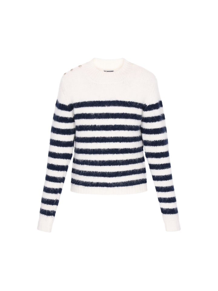 

DreiMaster Женский свитер кремового цвета темно-синего оттенка