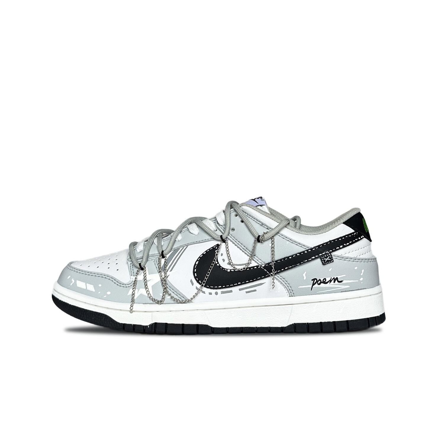 

Кроссовки Nike Dunk Skateboarding Shoes Unisex Low-top White/Gray/Green, светло-серый