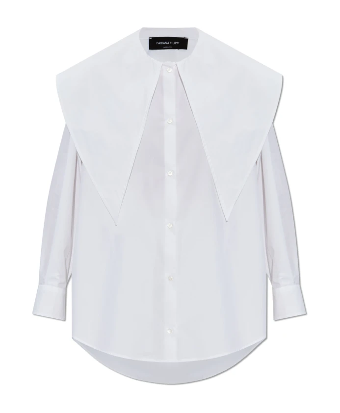 

Рубашка с декоративным воротником Fabiana Filippi, белый