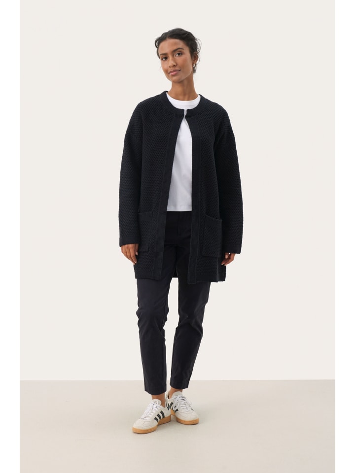 

Кардиган NiyaPW, прямого кроя, темно-синего цвета PART TWO