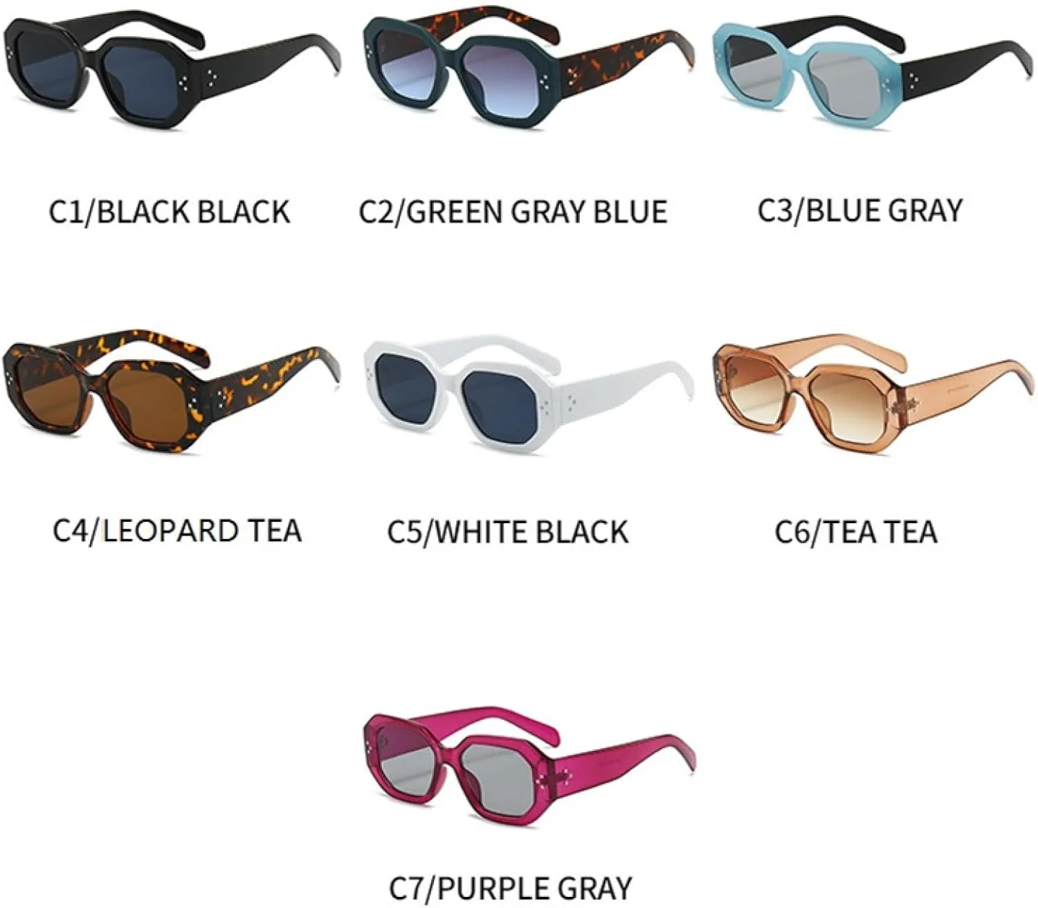 

Солнцезащитные очки с защитой UV400 | Маленькая оправа Rivet, цветные линзы | для женщин и мужчин, для занятий спортом на открытом воздухе и вождения DSVIGF, Blue