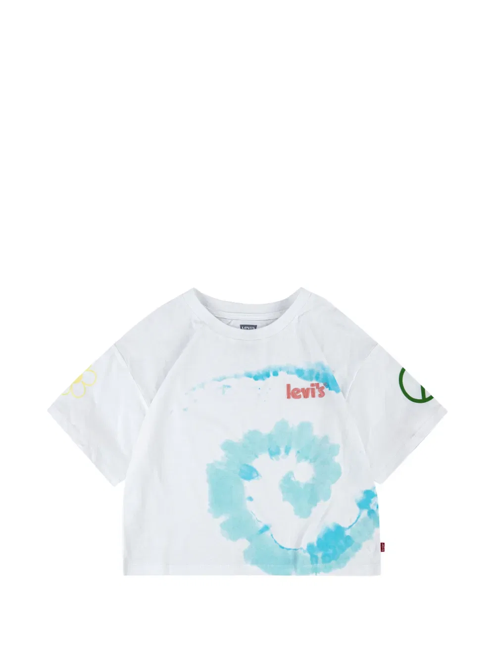 Футболка с вышитым логотипом в стиле тай-дай Levi'S Kids, белый