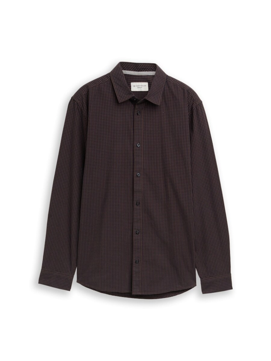 

Рубашка на пуговицах классического кроя TOM TAILOR, коричневый