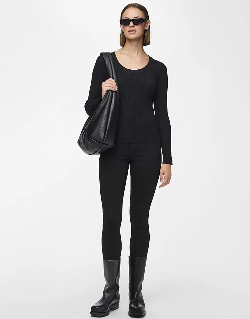 

Джеггинсы Pieces черного цвета