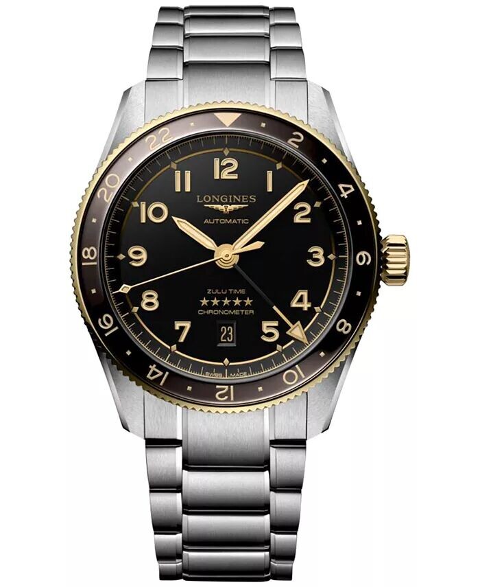 

Мужские швейцарские автоматические часы Spirit Zulu Time с браслетом из нержавеющей стали, 42 мм Longines