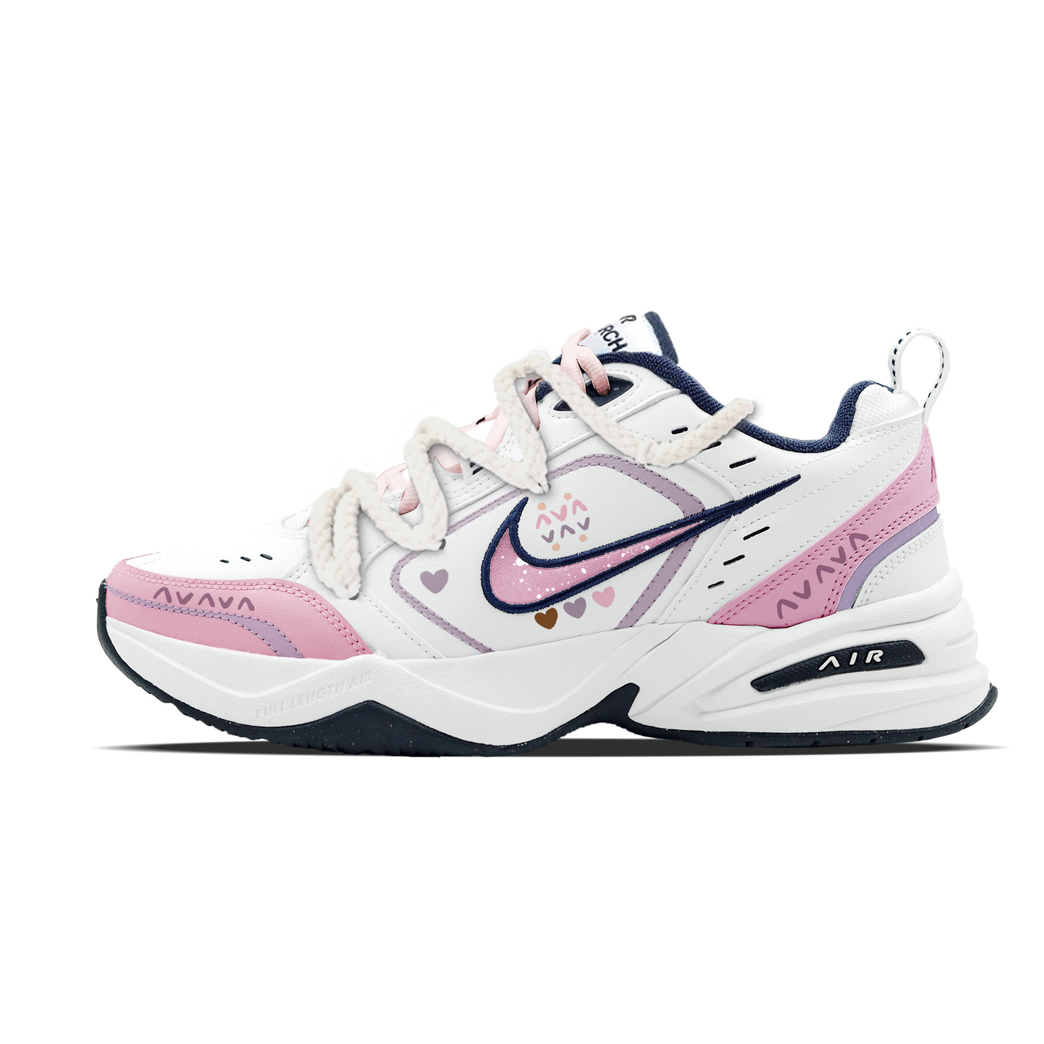 

Air Monarch 4 устойчивые к истиранию низкие массивные кроссовки unisex Nike, белый/розовый