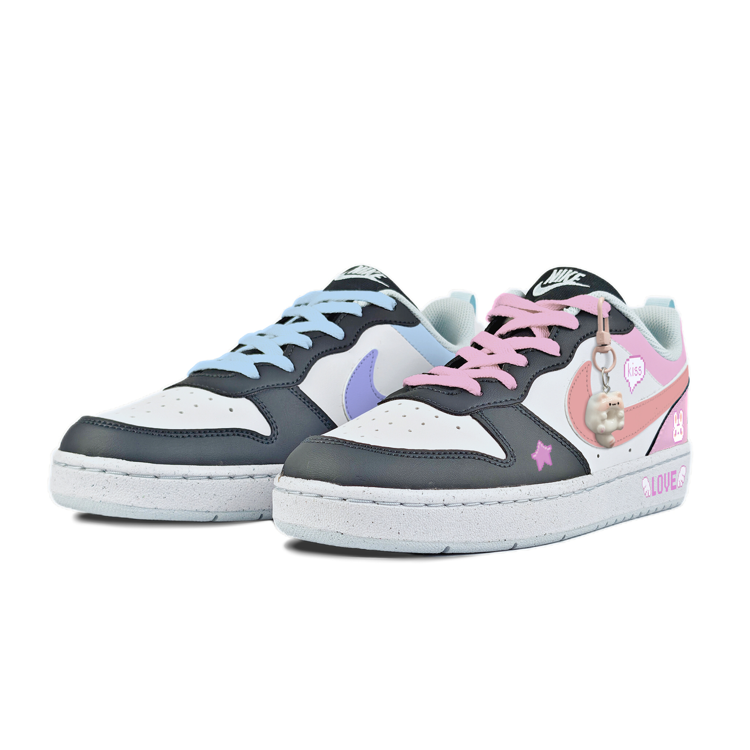 

Nike Court Borough Low Recraft Bg противоскользящие износостойкие низкие детские скейтбординг кроссовки Black Kids'