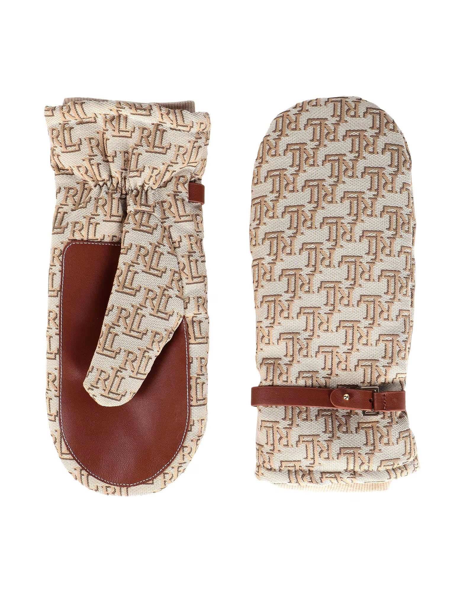 

Перчатки Buckle-Trim Monogram Jacquard Mittens Ralph Lauren, песочный