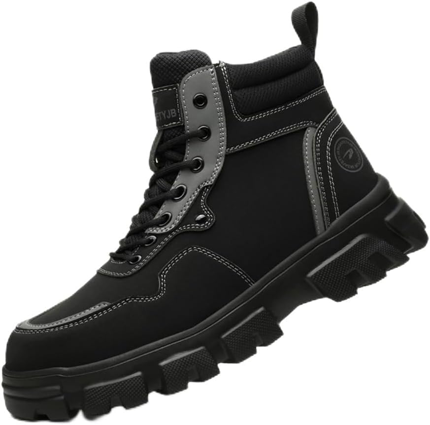

Высокие защитные ботинки KYOESCAI с стальным носком для мужчин, военные тактические ботинки, стойкие к скольжению, проколам, неразрушимые строительные ботинки, черный