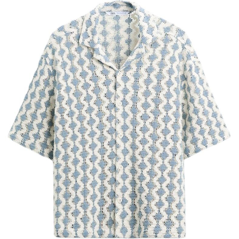 

Рубашка мужская синяя/белая Zara, синий/белый