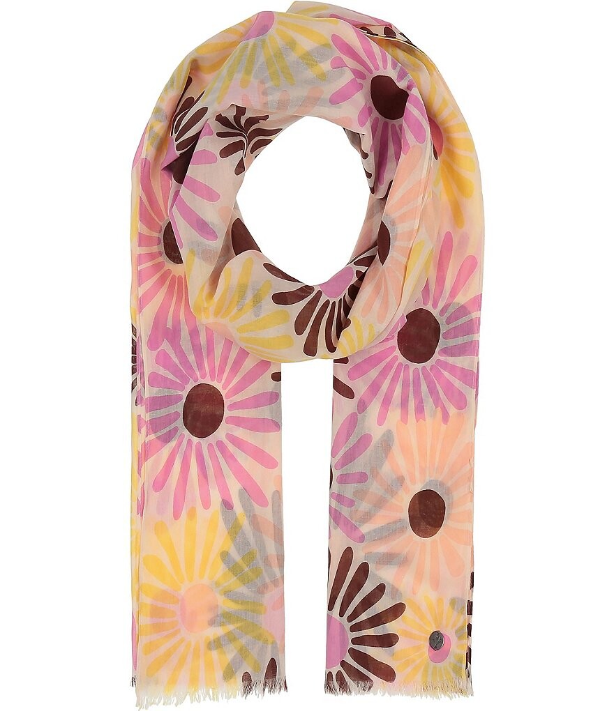 

Продолговатый шарф Fraas Daisy Floral Power, розовый