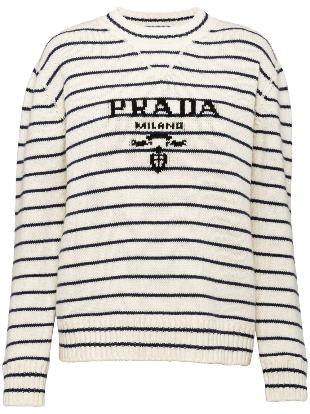 

Кашемировый джемпер с логотипом Prada, белый