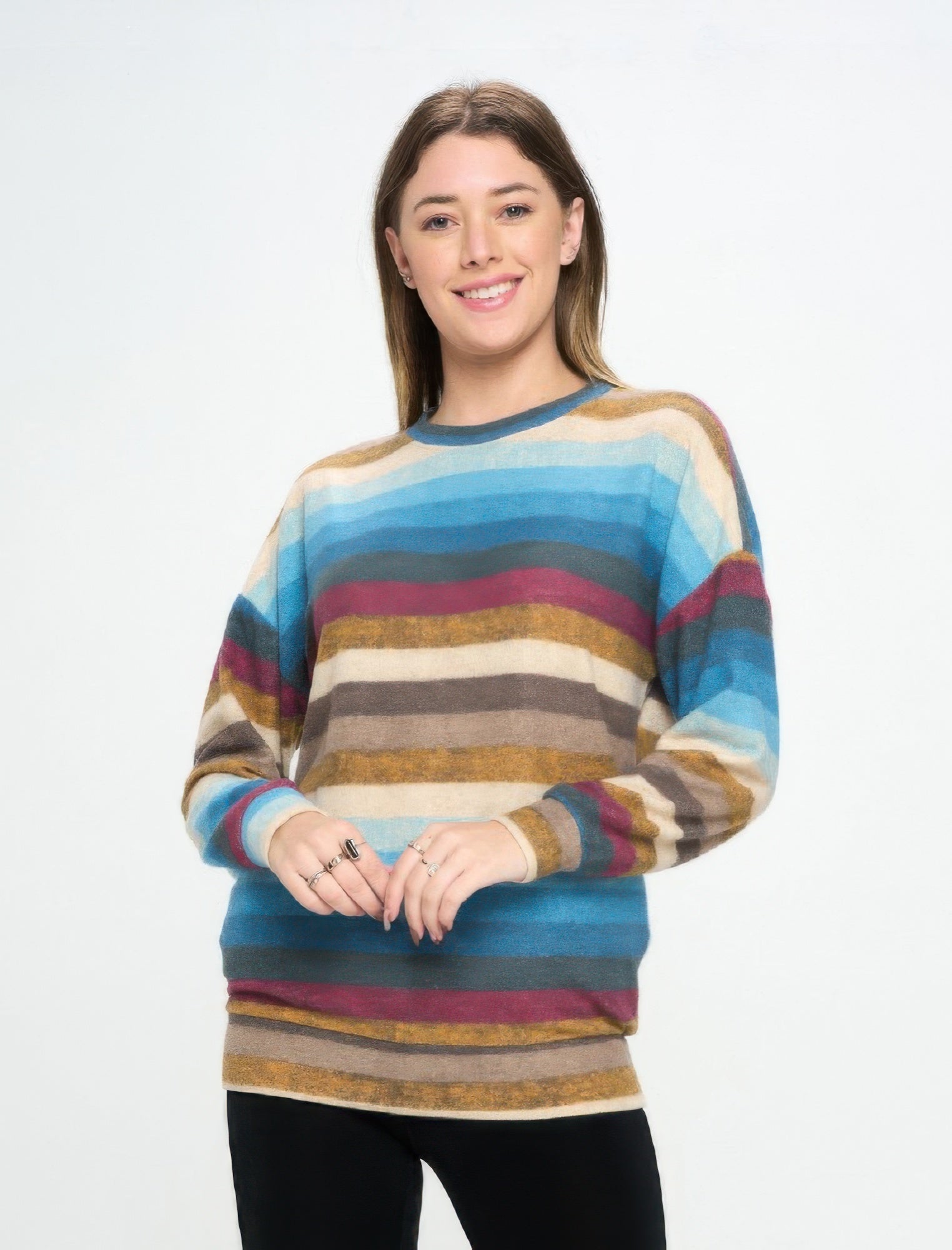 

Махровая блузка с круглым вырезом и длинными рукавами, с карманами сверху Truedames, Multi