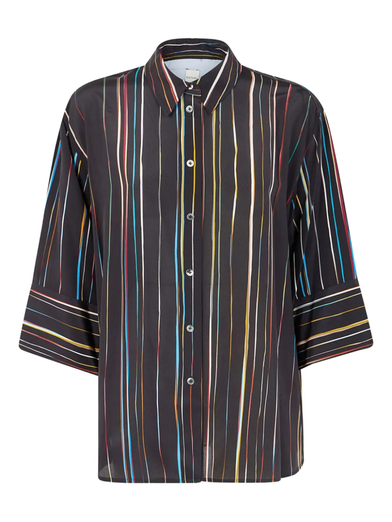

Шелковая рубашка с фирменной полоской Paul Smith, синий