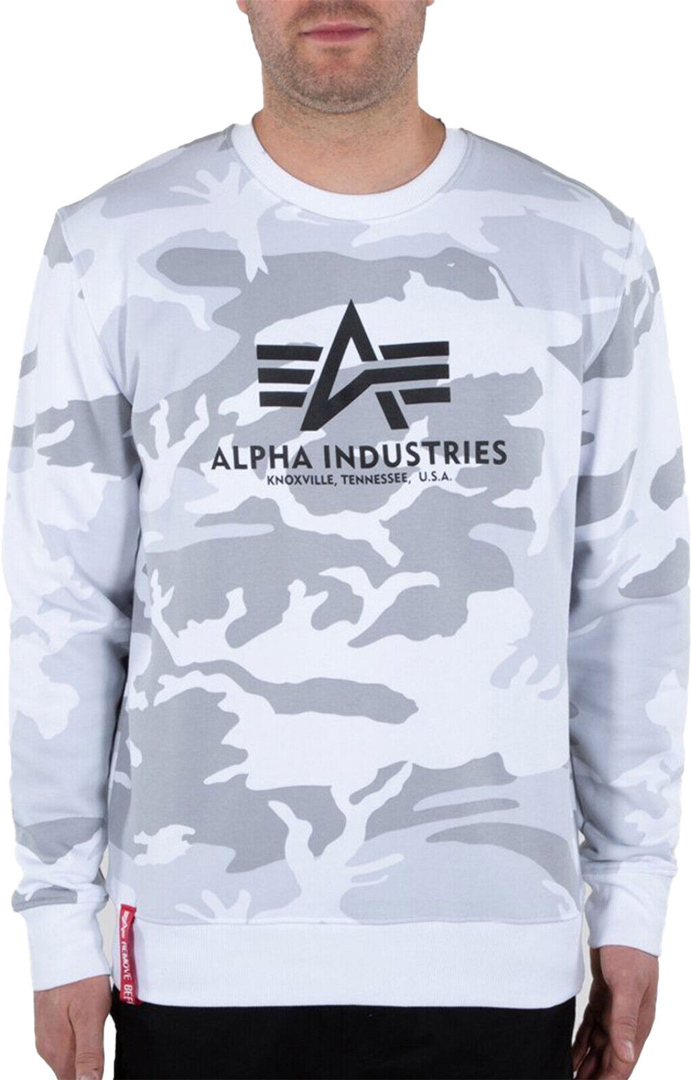 

Толстовка Alpha Industries Basic Camo Sweatshirt, цвет Weiss/Camo
