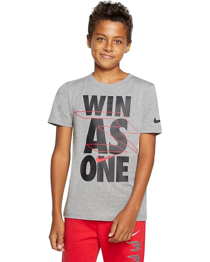 

Футболка Nike 3BRAND Kids Win As One Tee, цвет Carbon Heather