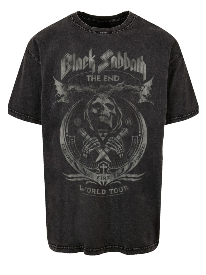 

Футболка большого размера Black Sabbath The End World Tour черного цвета F4NT4STIC, Черный, Футболка большого размера Black Sabbath The End World Tour черного цвета F4NT4STIC