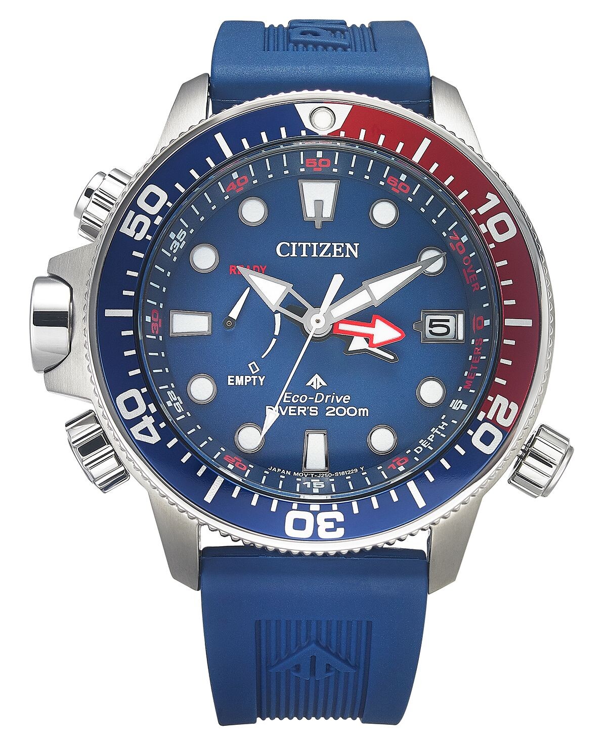 Мужские часы Eco-Drive Promaster Aqualand с синим силиконовым ремешком, 46 мм Citizen — фото 4