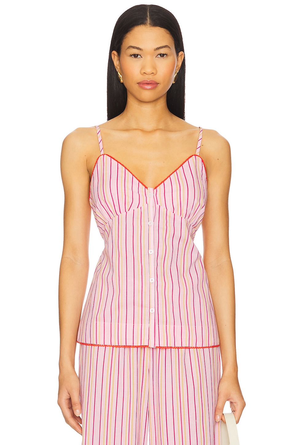 

Топ Cosima на тонких бретельках Damson Madder, pink stripe