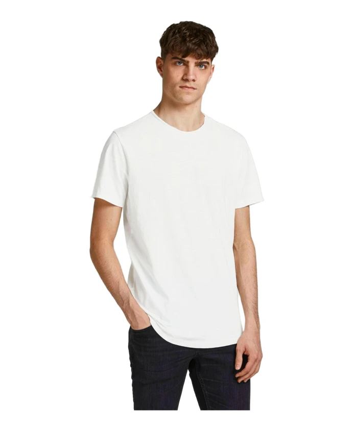 

Белая хлопковая футболка с коротким рукавом Jack & Jones, белый