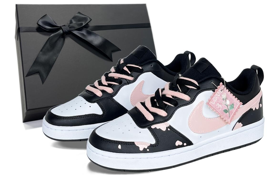 

Кроссовки Nike Court Borough Skateboard Shoes Women's Low-Top Black Pink, Розовый, Кроссовки Nike Court Borough Skateboard Shoes Women's Low-Top Black Pink