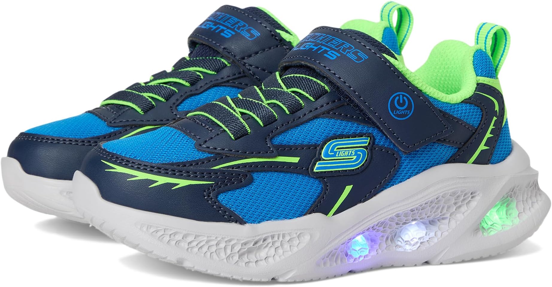 

Кроссовки SKECHERS KIDS Meteor-lights 401497L, цвет Navy/Lime