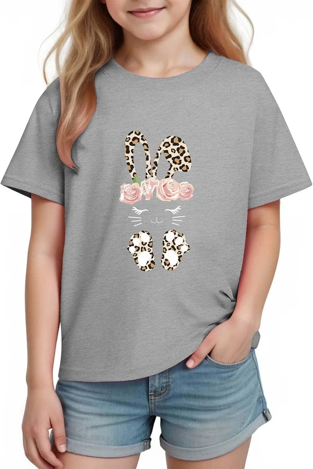 Футболка с коротким рукавом Zzalalana, кролик, серый