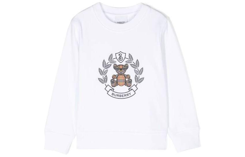 

Толстовка детская Burberry с рисунком и логотипом, белый