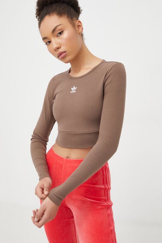 

Рубашка с длинным рукавом adidas Originals, коричневый