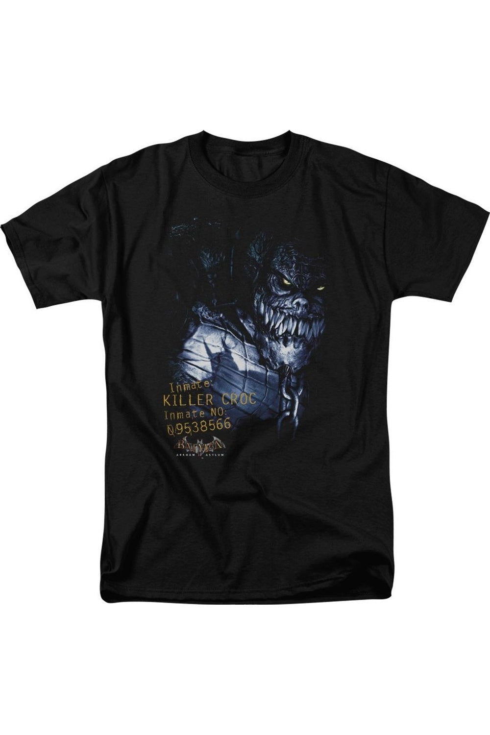 

Футболка с коротким рукавом для взрослых Batman Arkham Asylum Arkham Killer Croc Gildan, черный