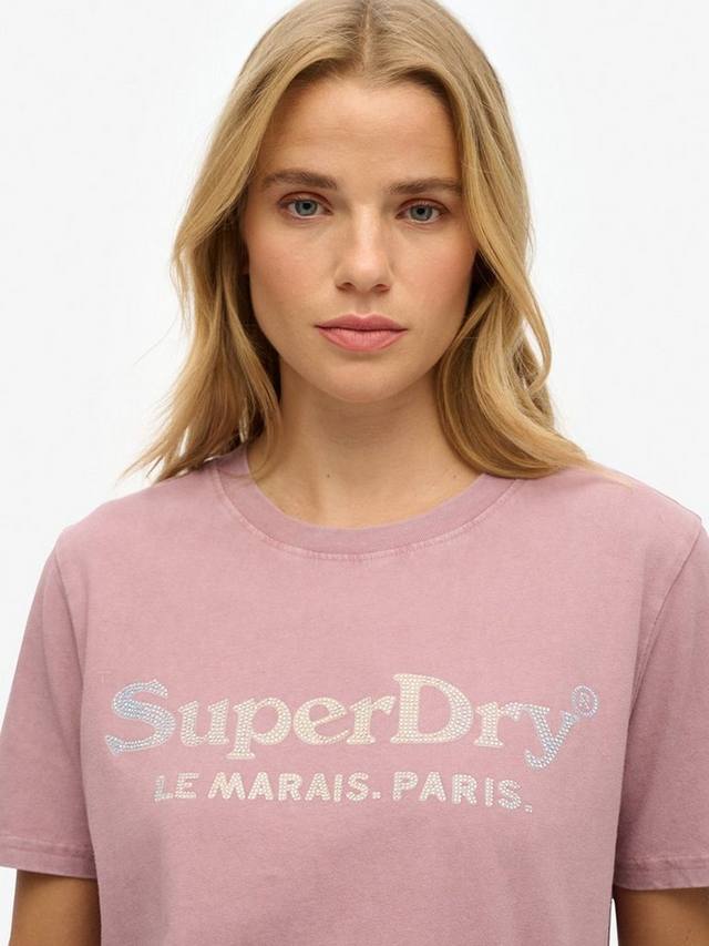 Venue Metallic расслабленная футболка Superdry, New Grape Shake Purple — фото 4