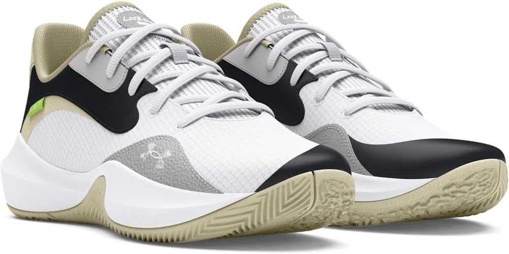 Мужские баскетбольные кроссовки Under Armour UA Lockdown 7 Low, White Silt White — фото 2