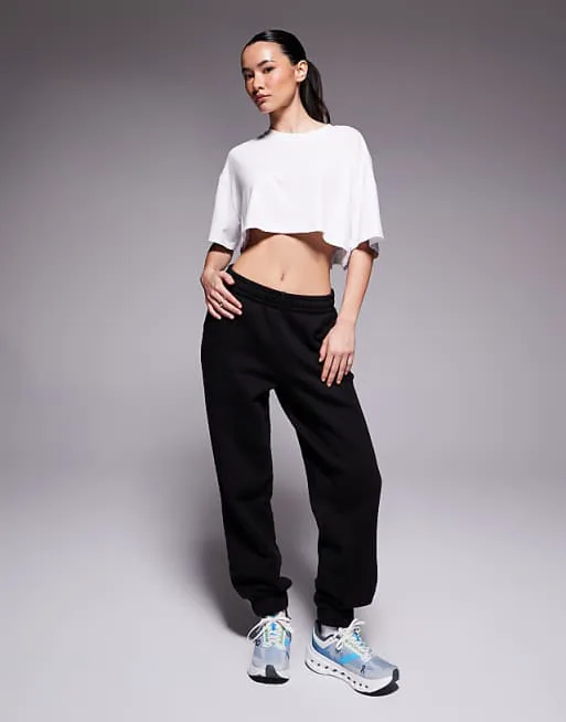 

4505 Petite Icon Rest Day тяжелые хлопковые джоггеры с манжетами плотностью 440 г/кв.м. черного цвета