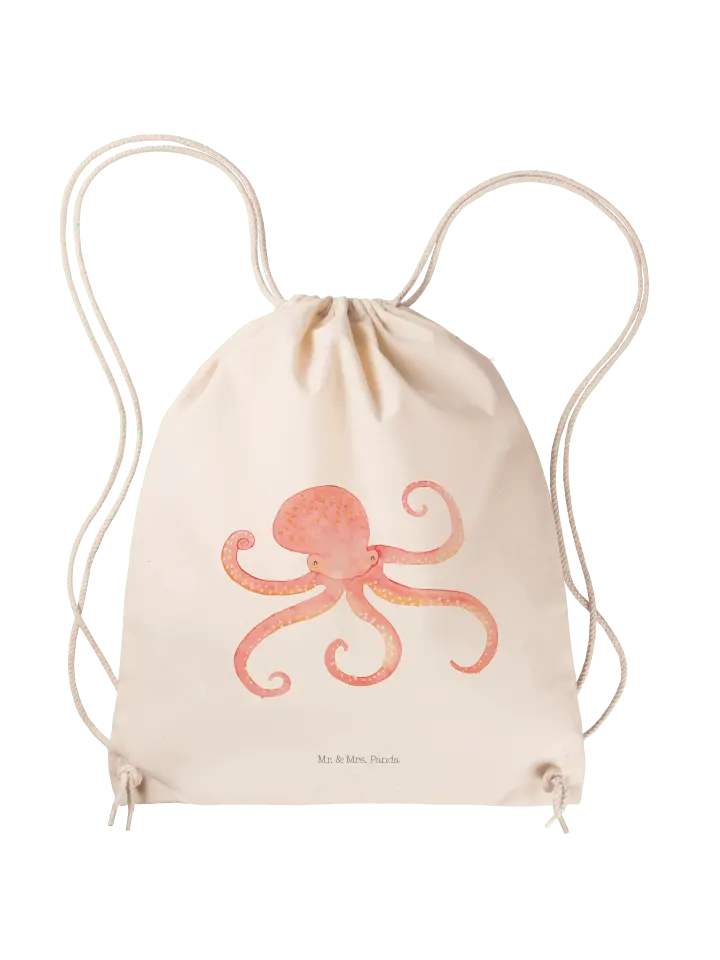 

Спортивная сумка Mr & Mrs Panda Sportbeutel Tintenfisch ohne Spruch, кремовый
