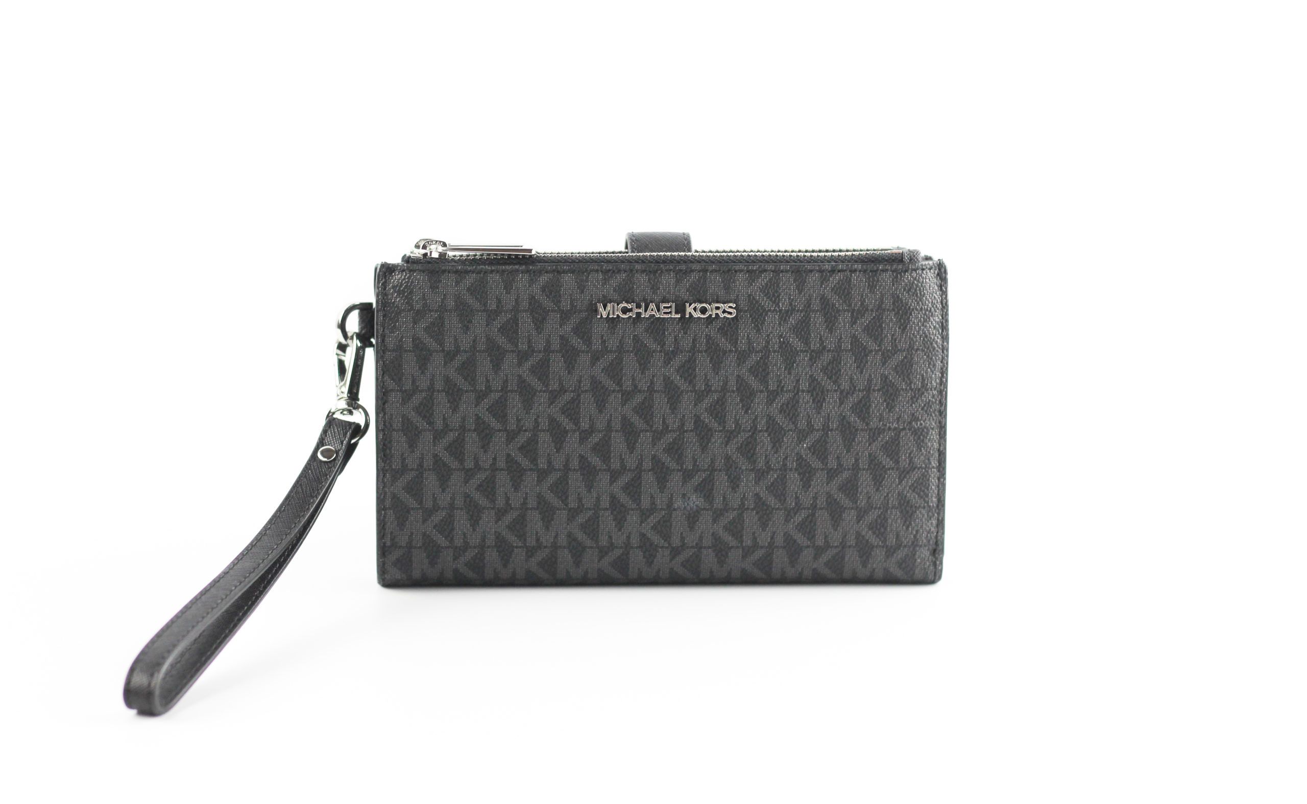 

Кошелек Jet Set Travel из черной кожи с логотипом и двойной молнией Michael Kors