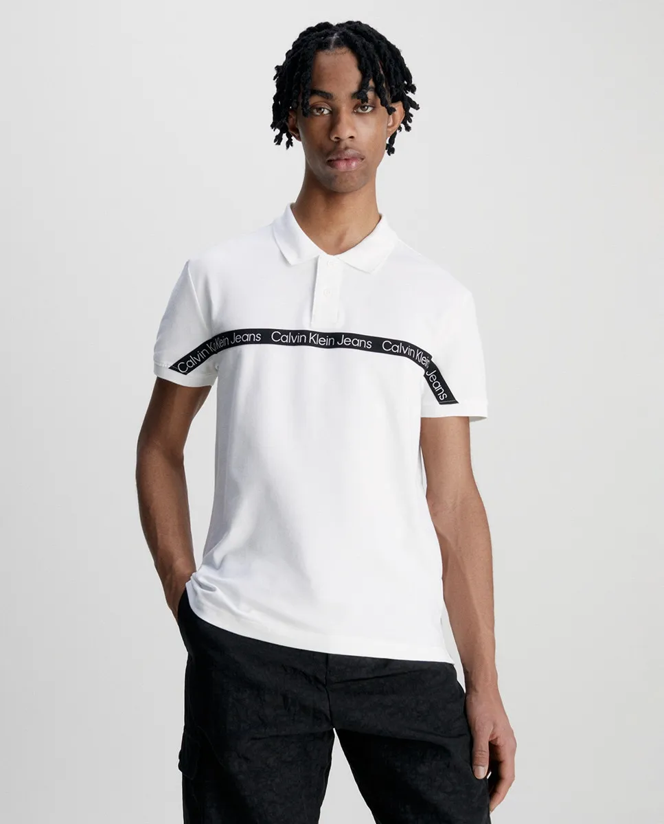 

Мужское поло с логотипом Calvin Klein Jeans, белый