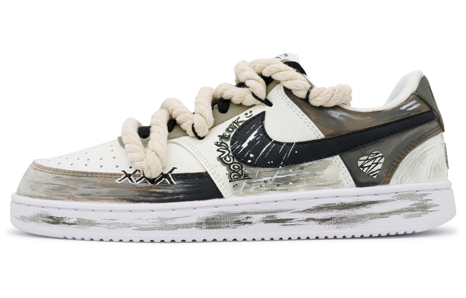 

Кроссовки Nike Court Vision Skateboarding Shoes Women's Low-top Black, цвет Polar day meteors