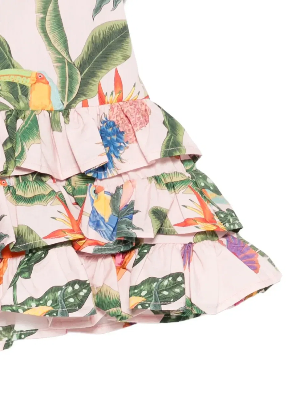 Платье с оборками и принтом Roberto Cavalli Junior, розовый — фото 3