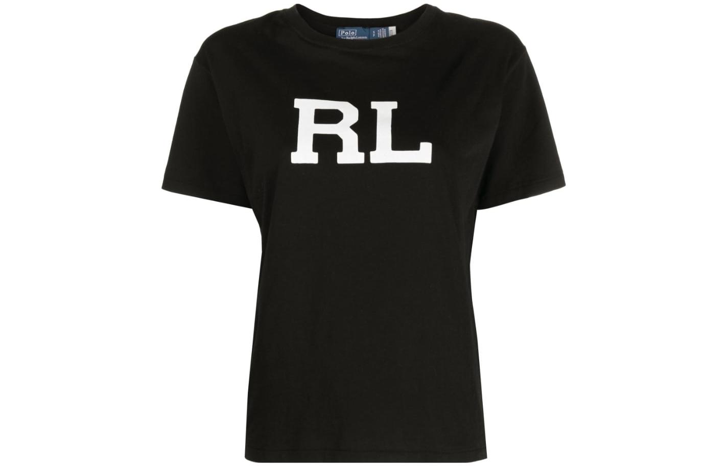 

Polo Ralph Lauren Женская черная футболка с круглым вырезом, умеренно прямой крой, Черный, Polo Ralph Lauren Женская черная футболка с круглым вырезом, умеренно прямой крой