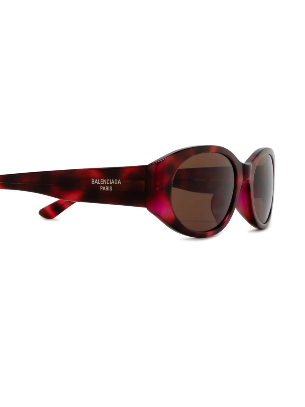 Солнцезащитные очки в овальной оправе Balenciaga Eyewear, красный — фото 3
