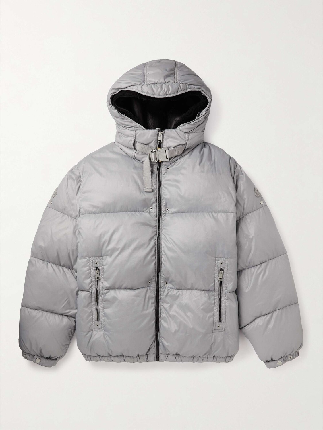 

6 Moncler 1017 ALYX 9SM Стеганый пуховик с капюшоном и съемной подкладкой MONCLER GENIUS, серый